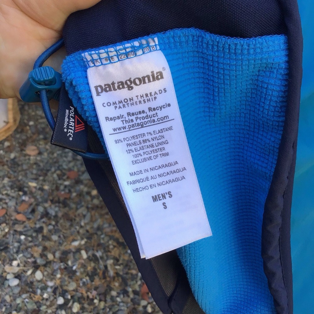Patagonia Adze Hybrid Soft Shell Jacket Men's Small Blue Polartec - Picture 10 of 12